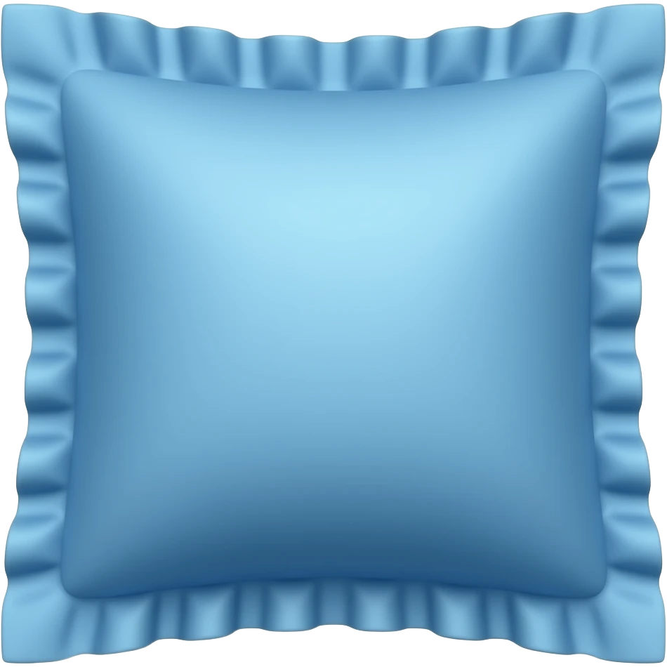 realistic 3d blue pillow cases with ruffles on the edges emoji