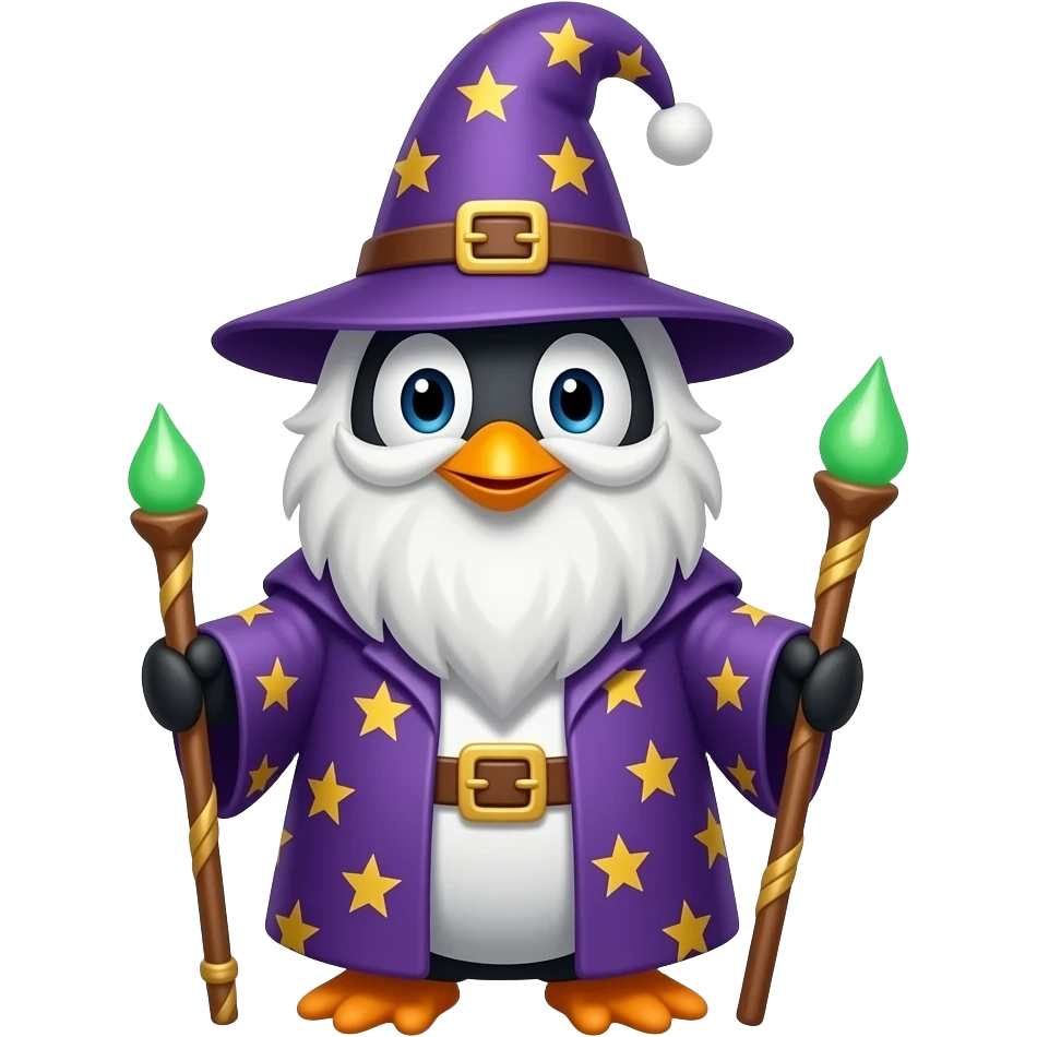 Penguin Wizard emoji