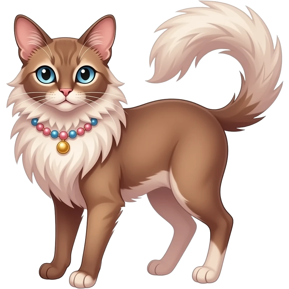 Fuzzy slim oriental feathery long-haired beaded mane cozy rosy aesthetic feathery feminine Rosy beautiful emoji