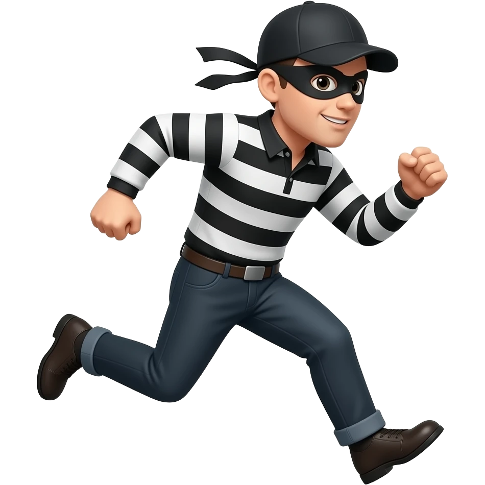 Un ladrón corriendo emoji