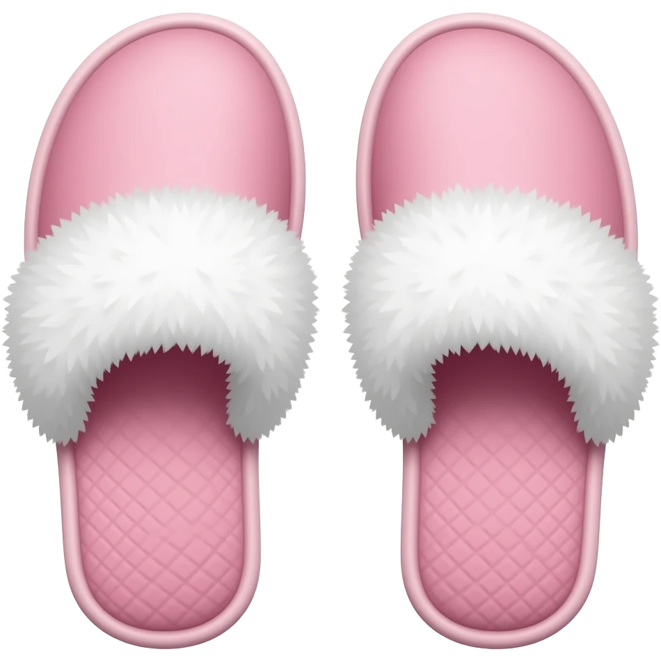 Розовые женские тапочки с белым мехом в стиле пинтерест emoji