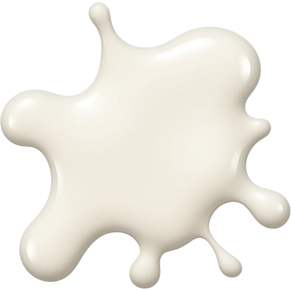 a splat of glossy transparent milky cream emoji