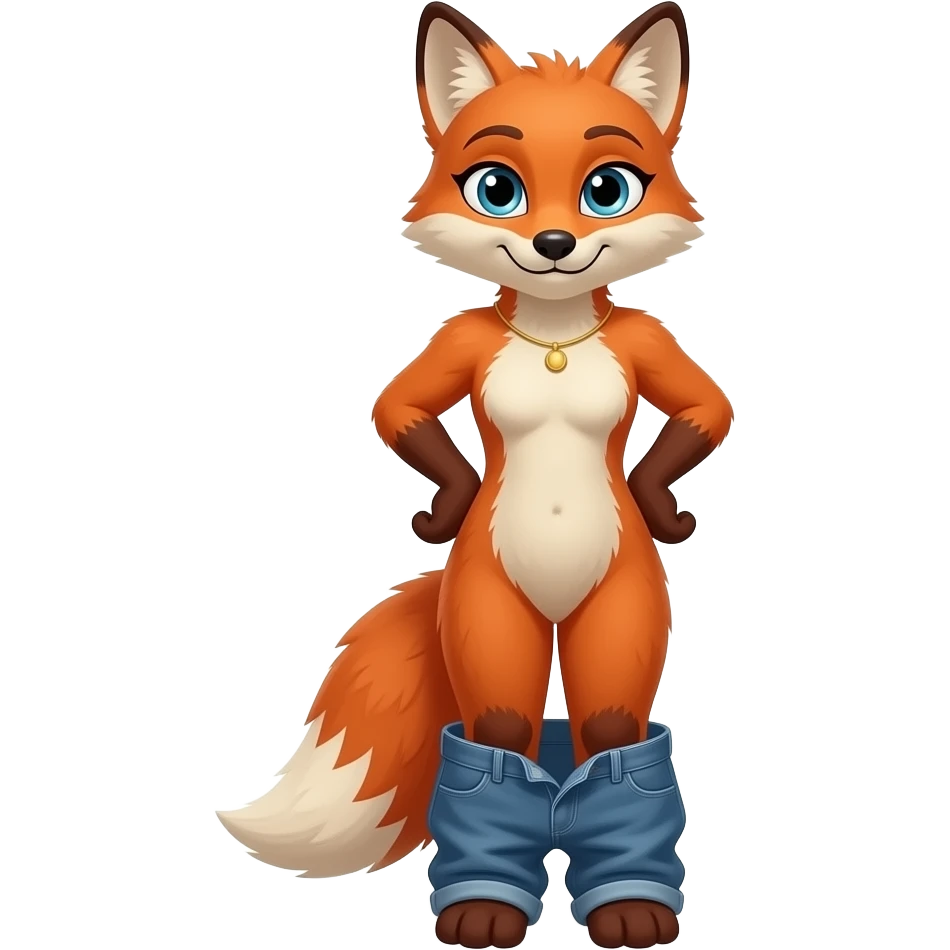 Female fox furry person woman on toilet pants down emoji