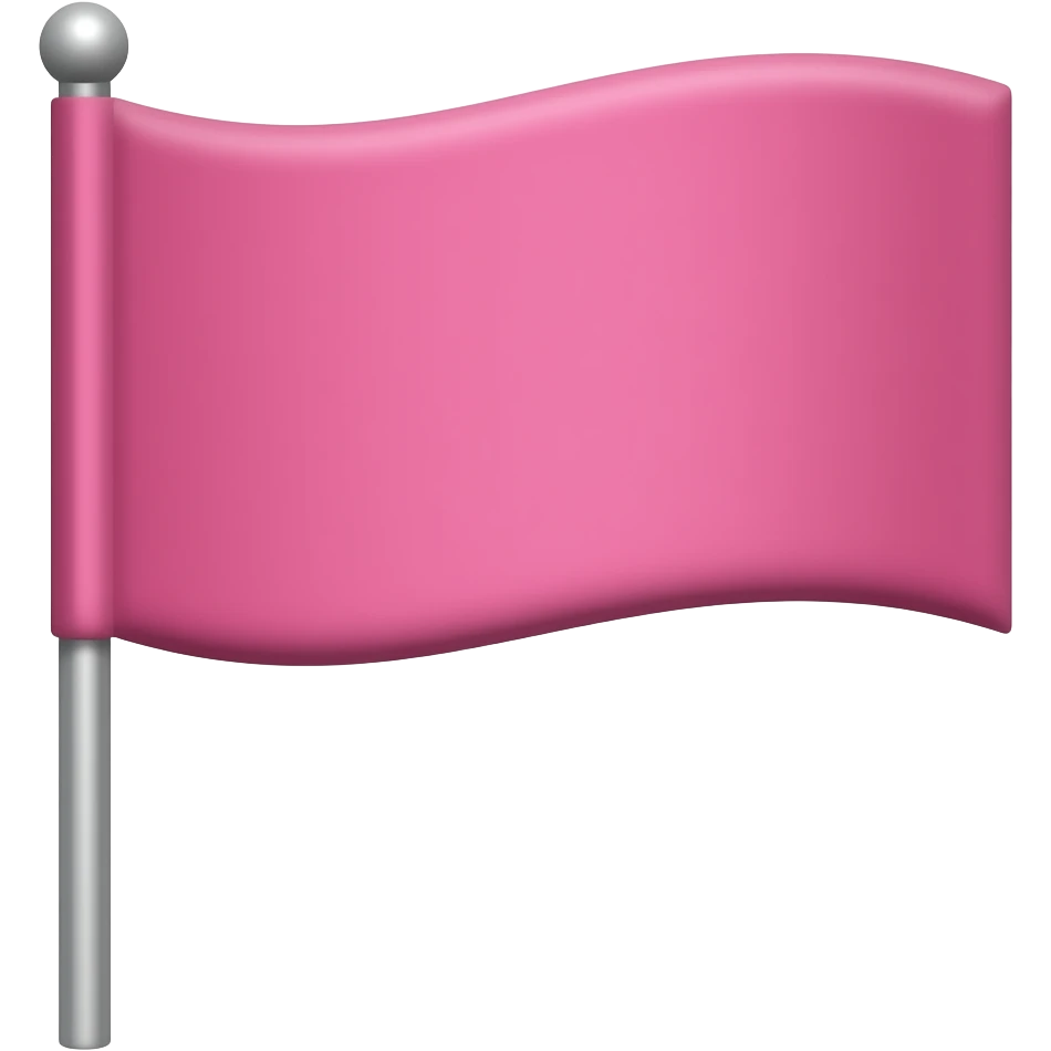 Rectangular pink flag and pole emoji