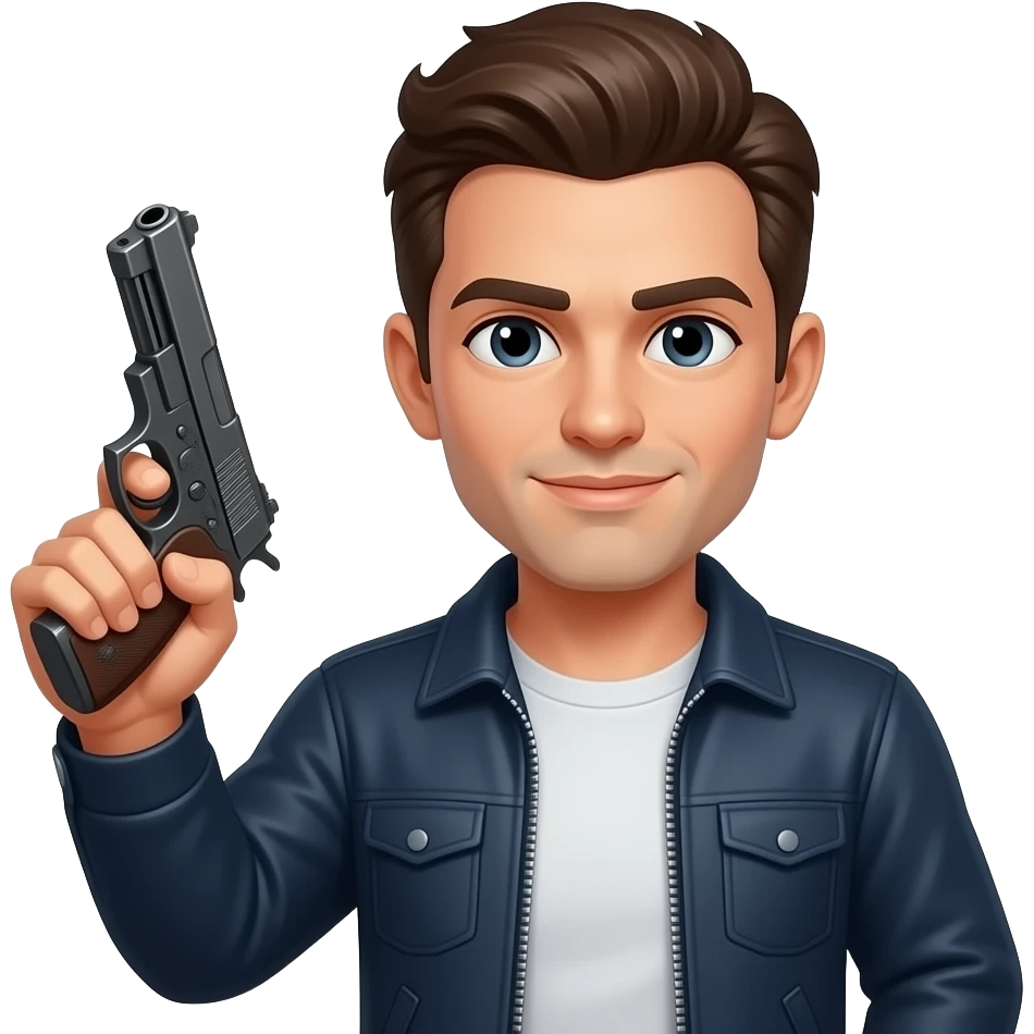Cool guy with gun emoji