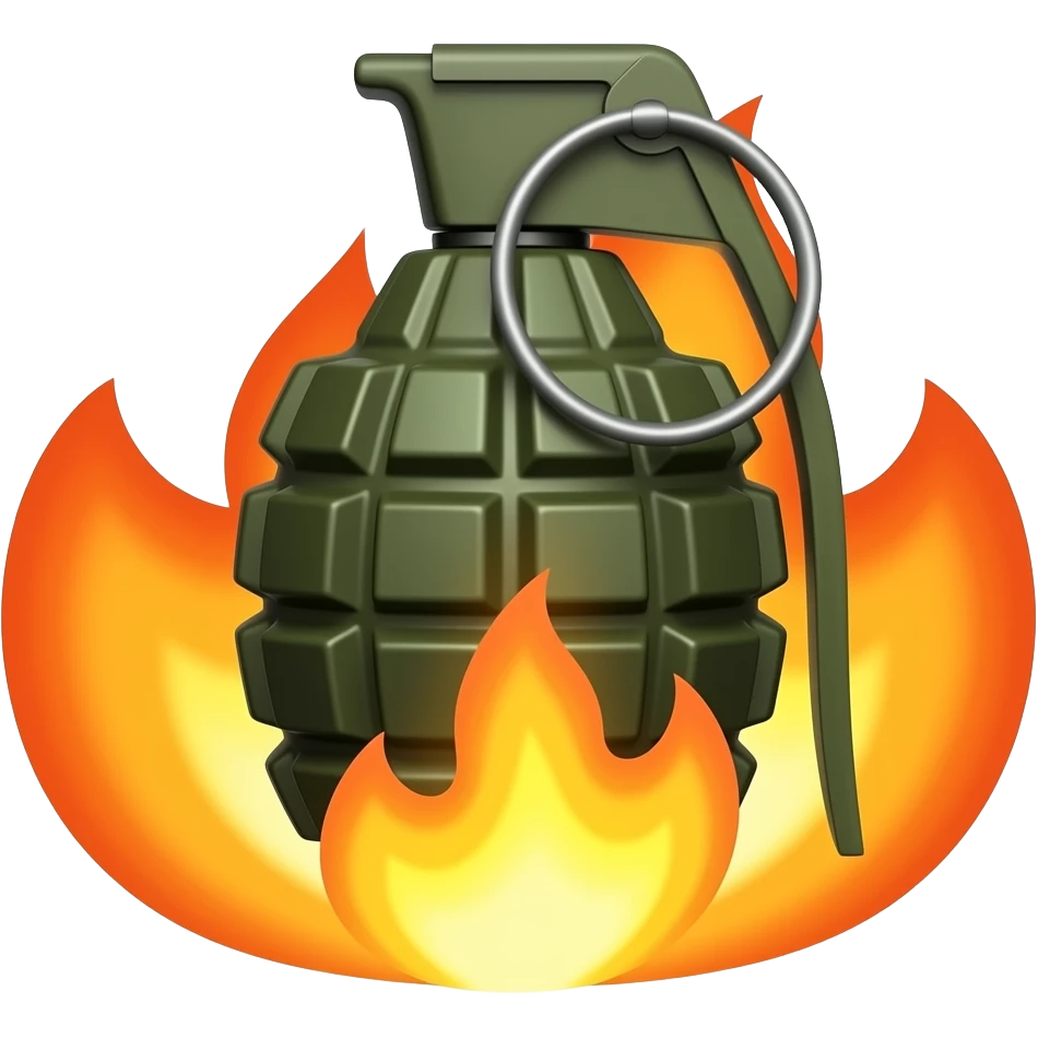 grenade on fire emoji