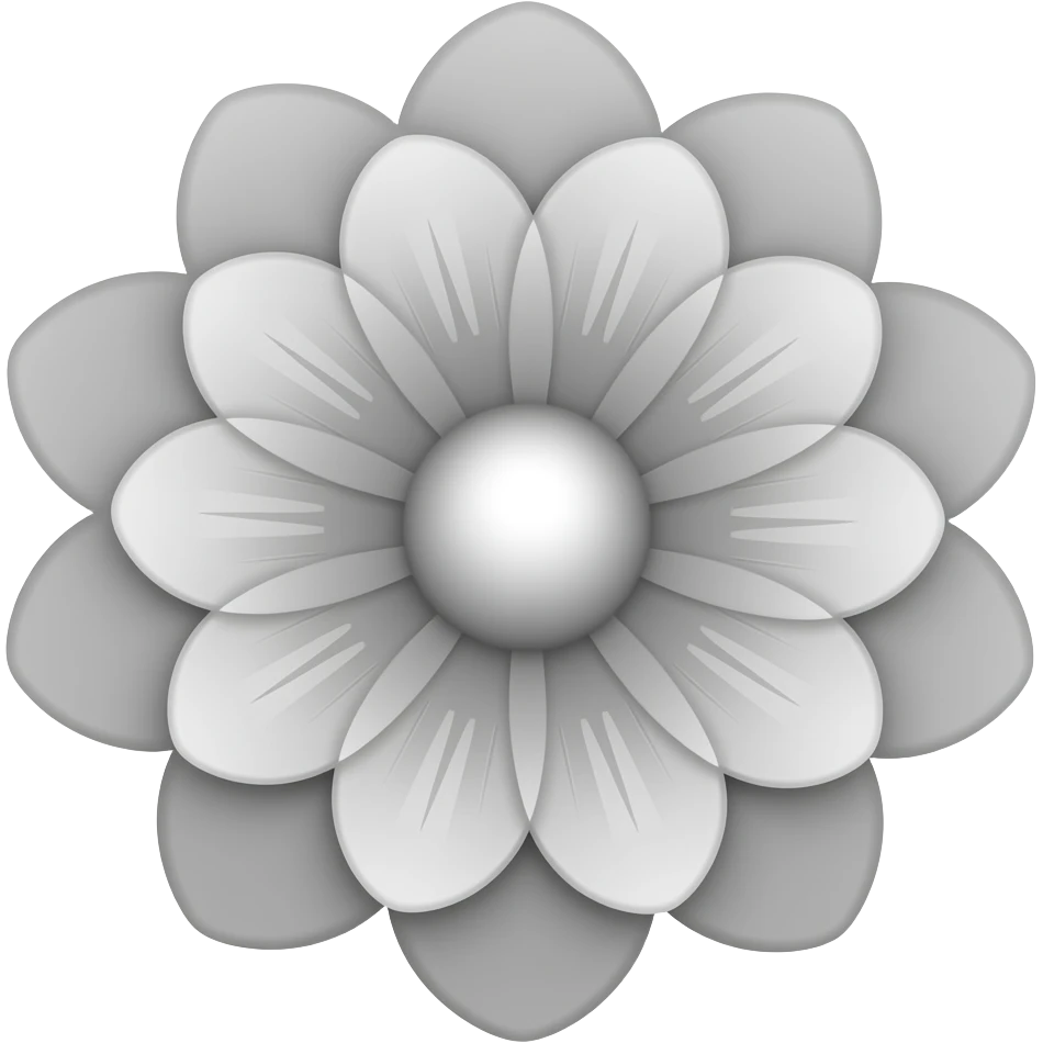 Gray flower emoji