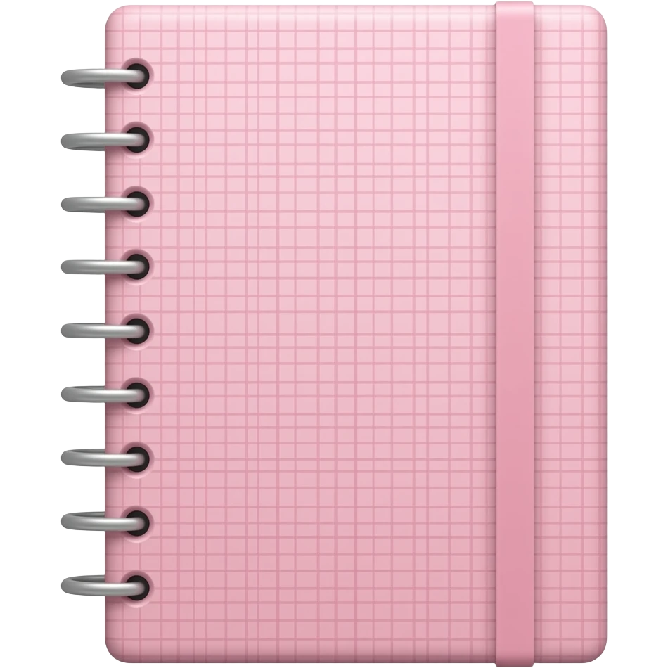Soft pink Grid notebook emoji