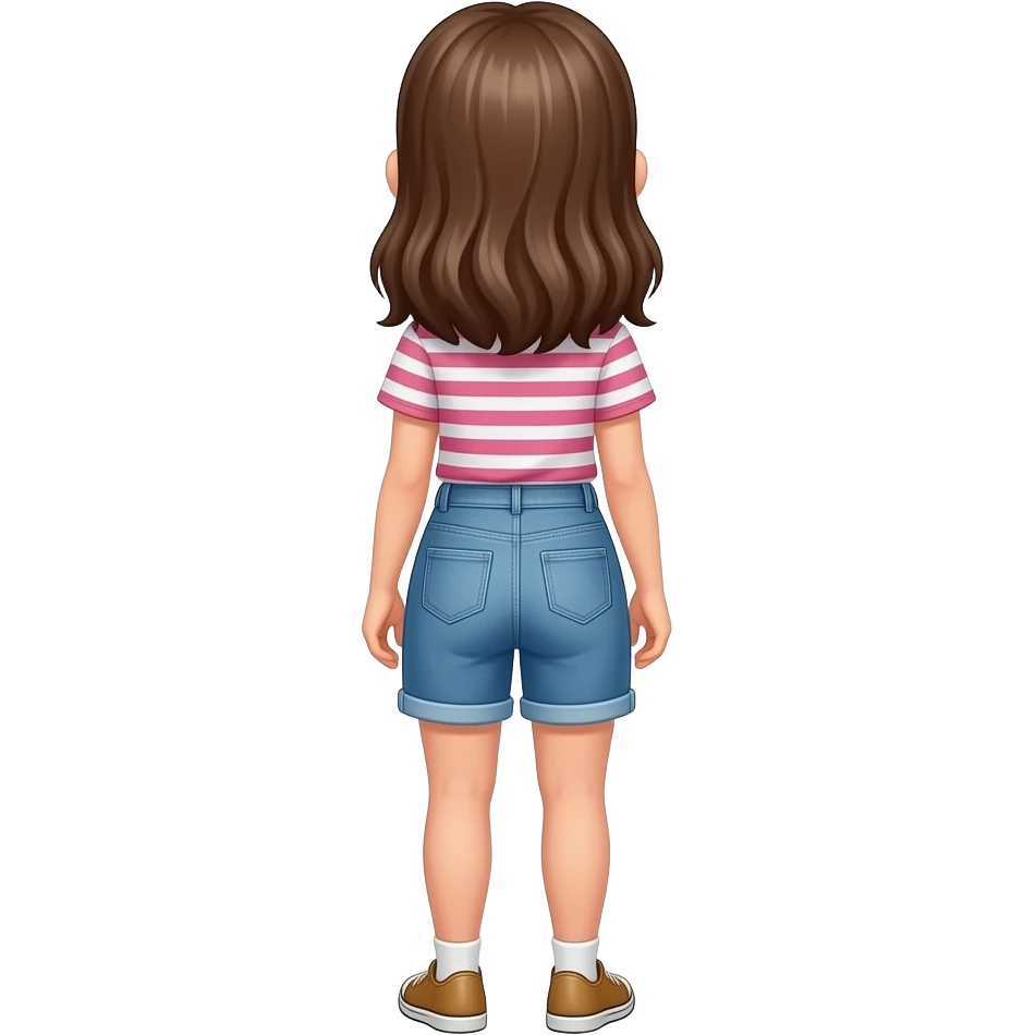 Full body girl, turn around emoji