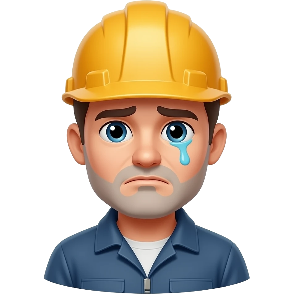 constuction worker exhausted emoji