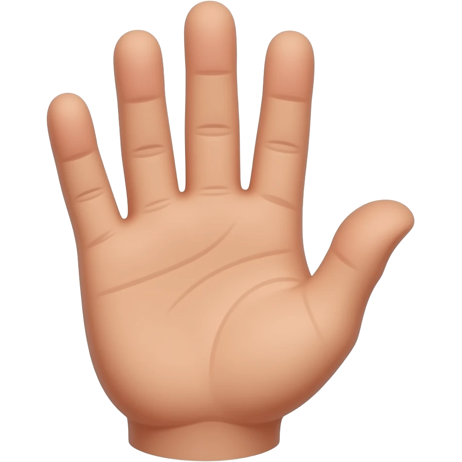 Palm facing the camera. Open hand with the middle finger lowered emoji