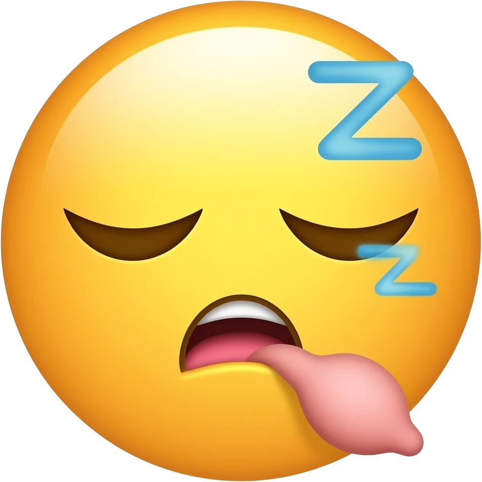 Sleeping Emoji with a big penis emoji