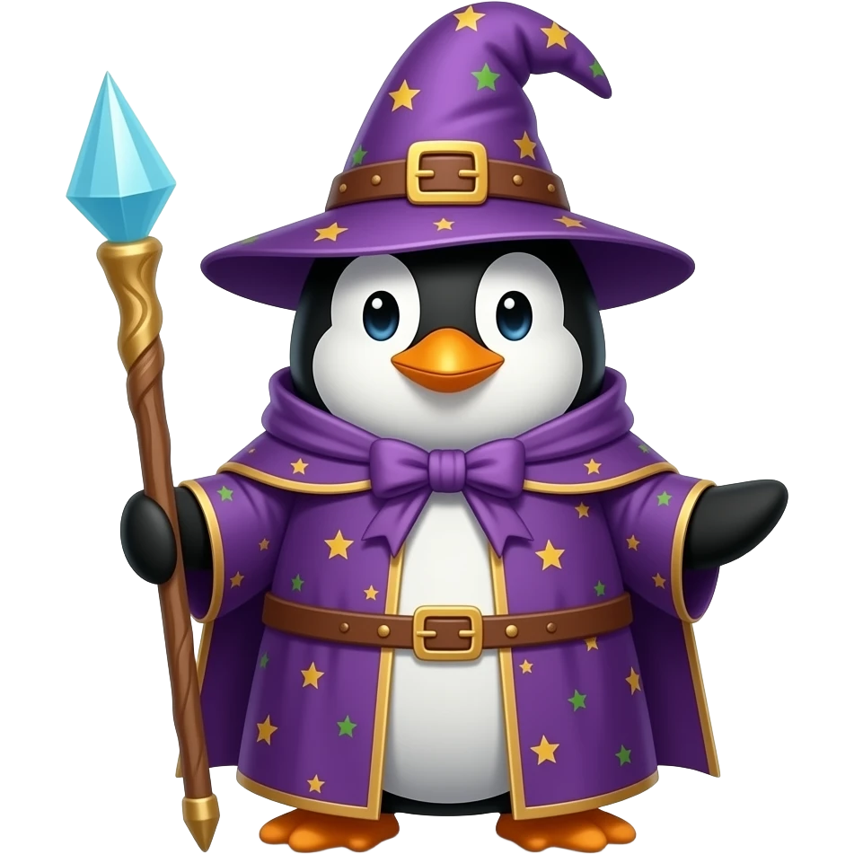 Penguin Wizard emoji
