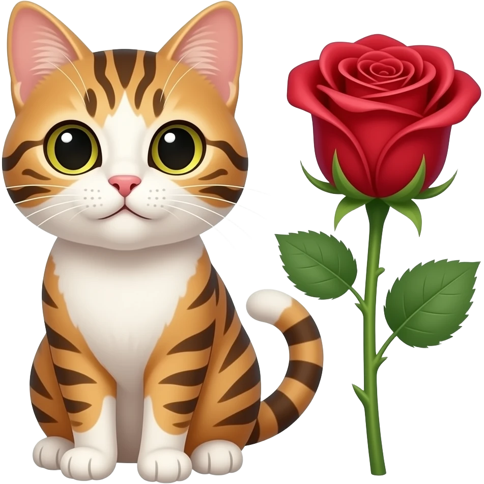 وردي مع قطة emoji