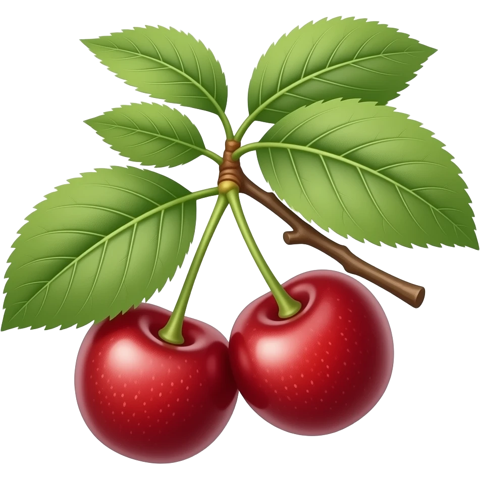 small, fresh early cherries on the tree in spring emoji