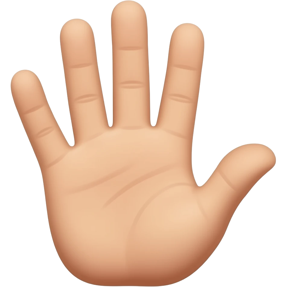 Hi five with missing finger emoji