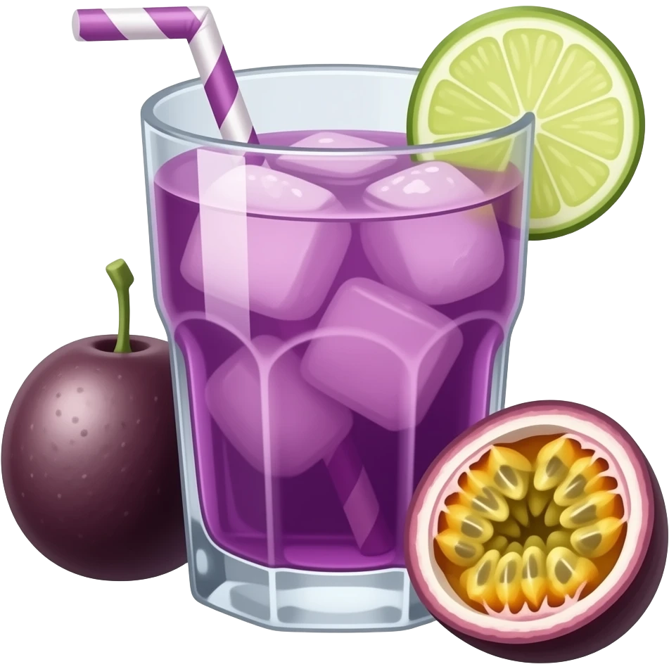 Purple passion drink, highly detailed, mixed drink, in a glass emoji