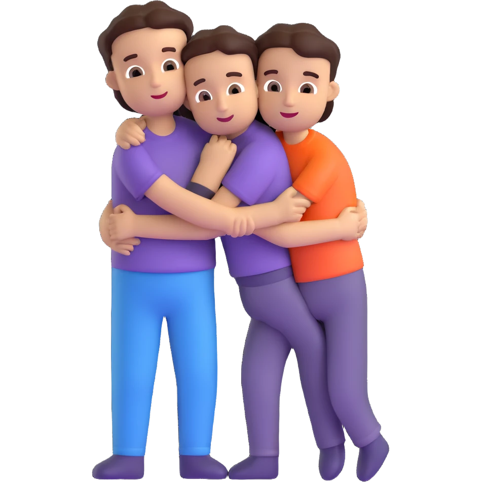 two friends hugging emoji