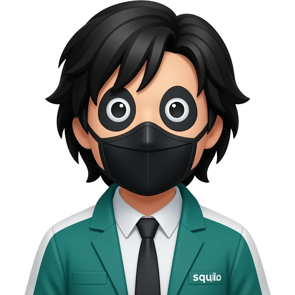 the frontman 001 from squidgame with mask emoji