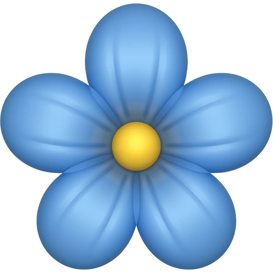 emoji fleur bleue iphone milieu blanc emoji