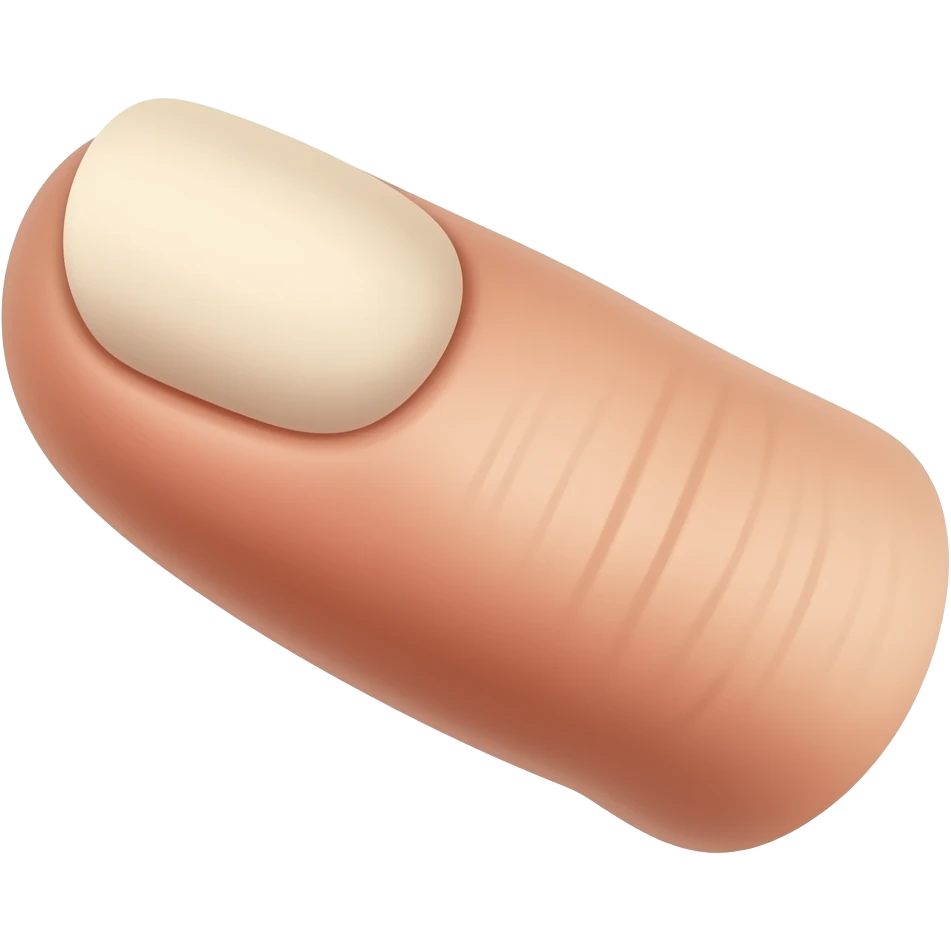 손가락 위에 완두콩만한 레몬색 크림이 짜여진 옆모습 emoji