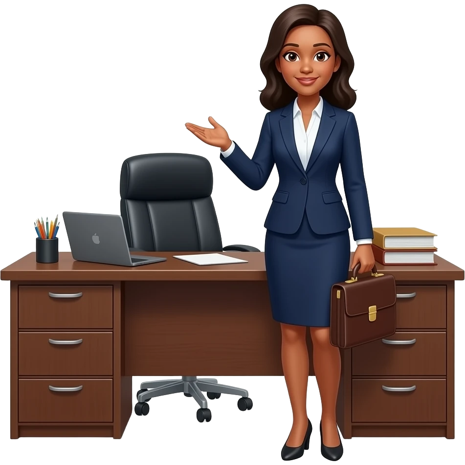 legal consultant and fractional general counsel blac k female bexecutive desk in background emoji