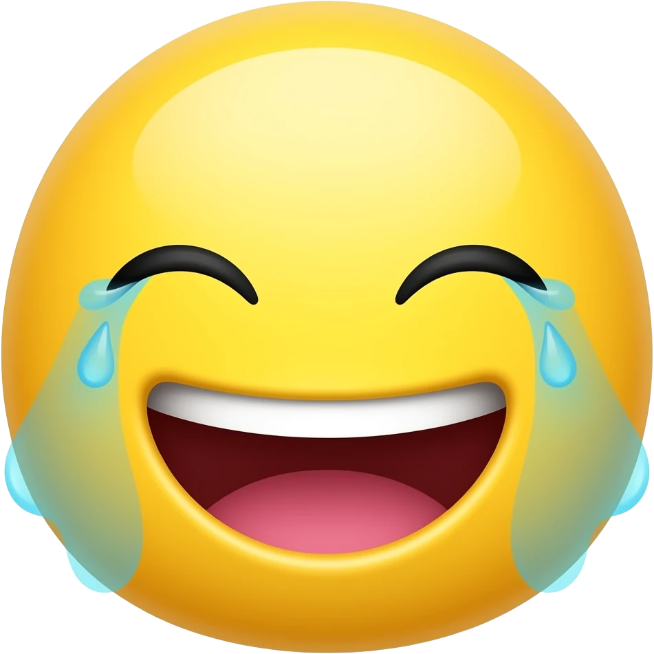 yellow face expressing extreme affection and joy from thinking something is extremely adorable, tears emoji