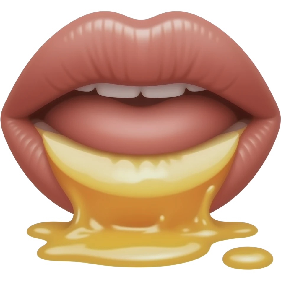 mouth  Licking a gushing peach half emoji