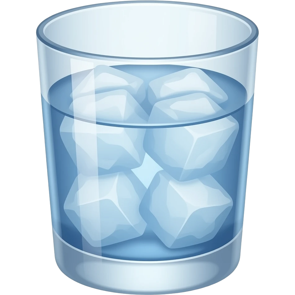 Refreshing ice cold water cup emoji