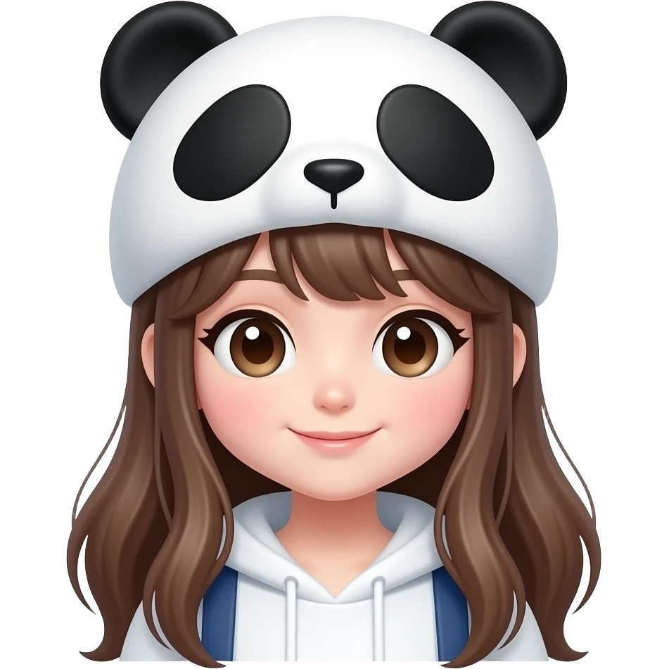 Cute anime panda themed vtuber lady emoji