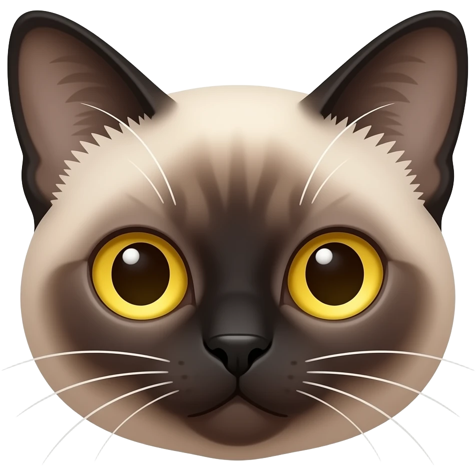 siamese cat face cute yellow eyes emoji