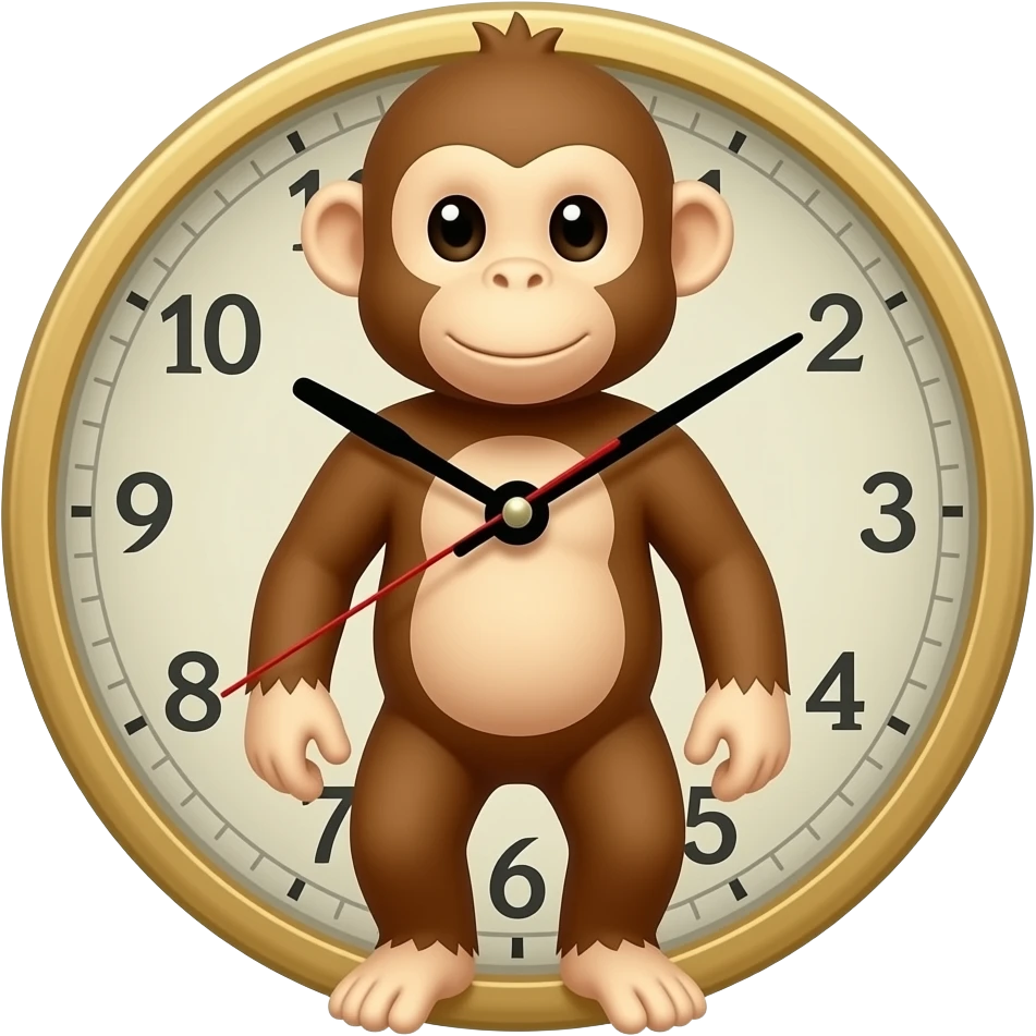 monkey clock emoji