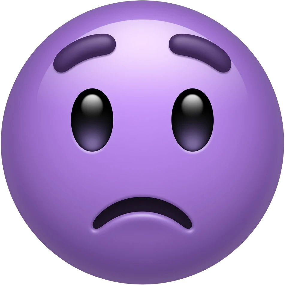 Purple smiley thinking emoji