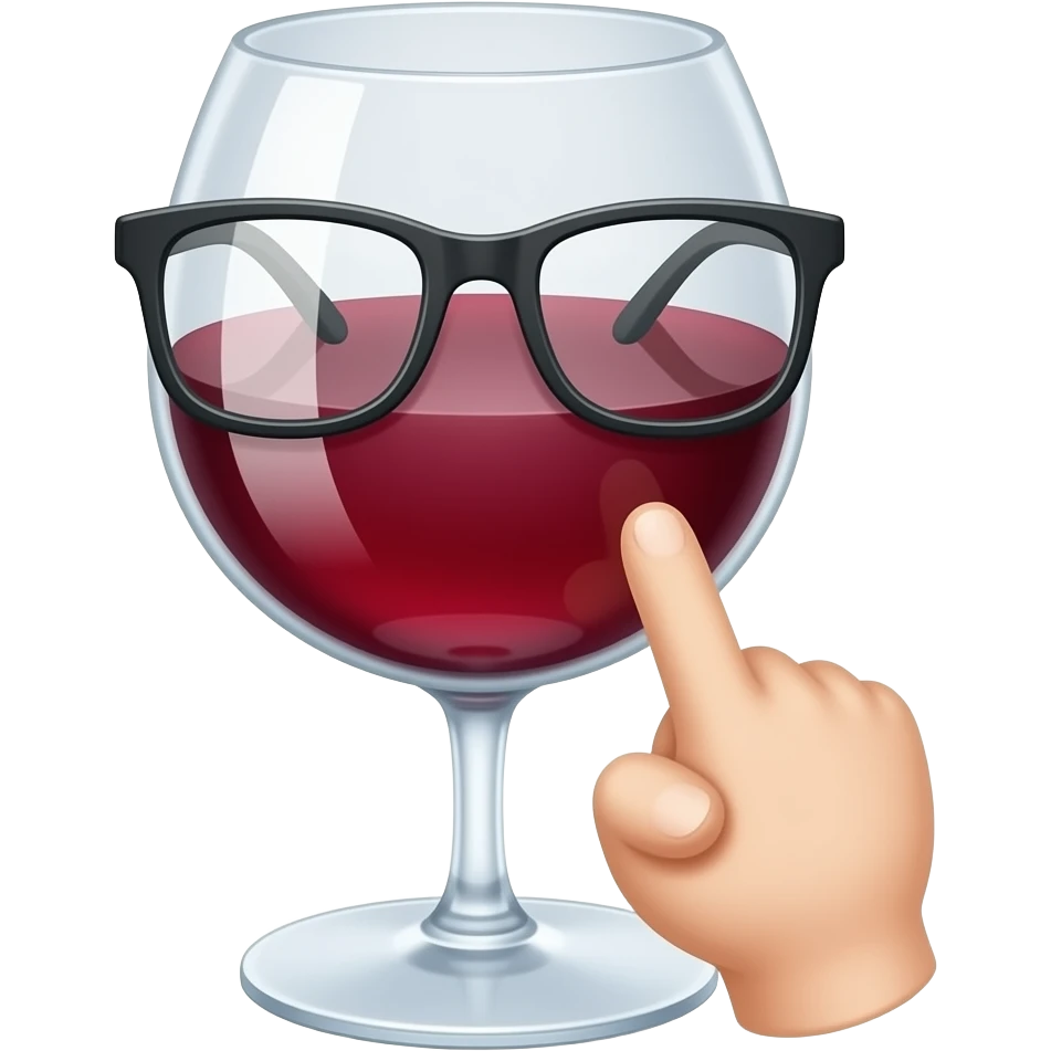 아니 이건 와인잔이잖아. ☝️👓 이 두개 이미지를 합쳐줘 emoji