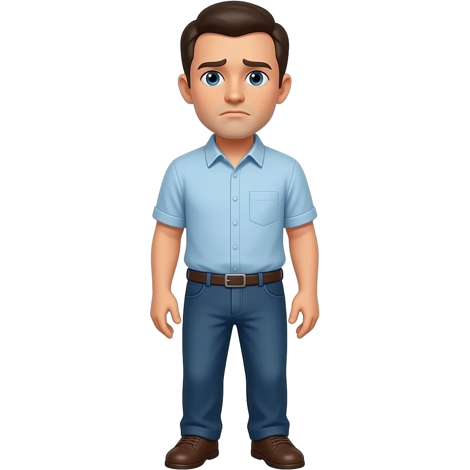 adult looking guilty full body emoji