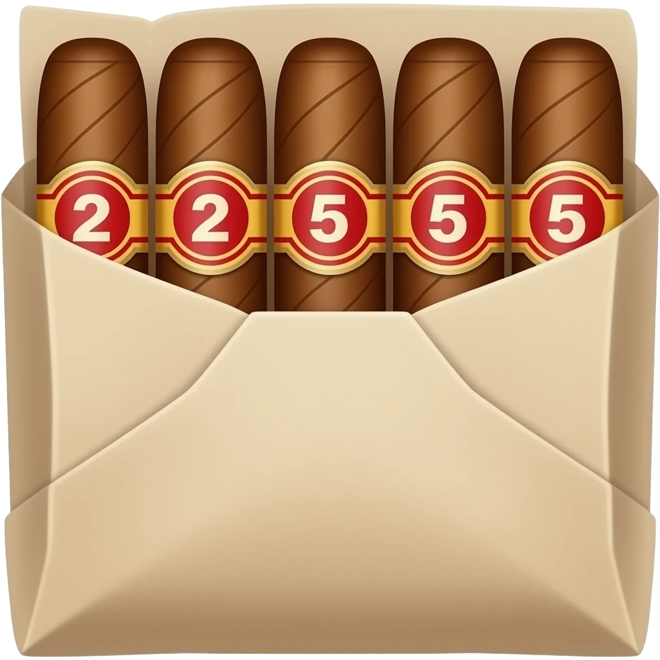 Cigars in a rum cake packet emoji