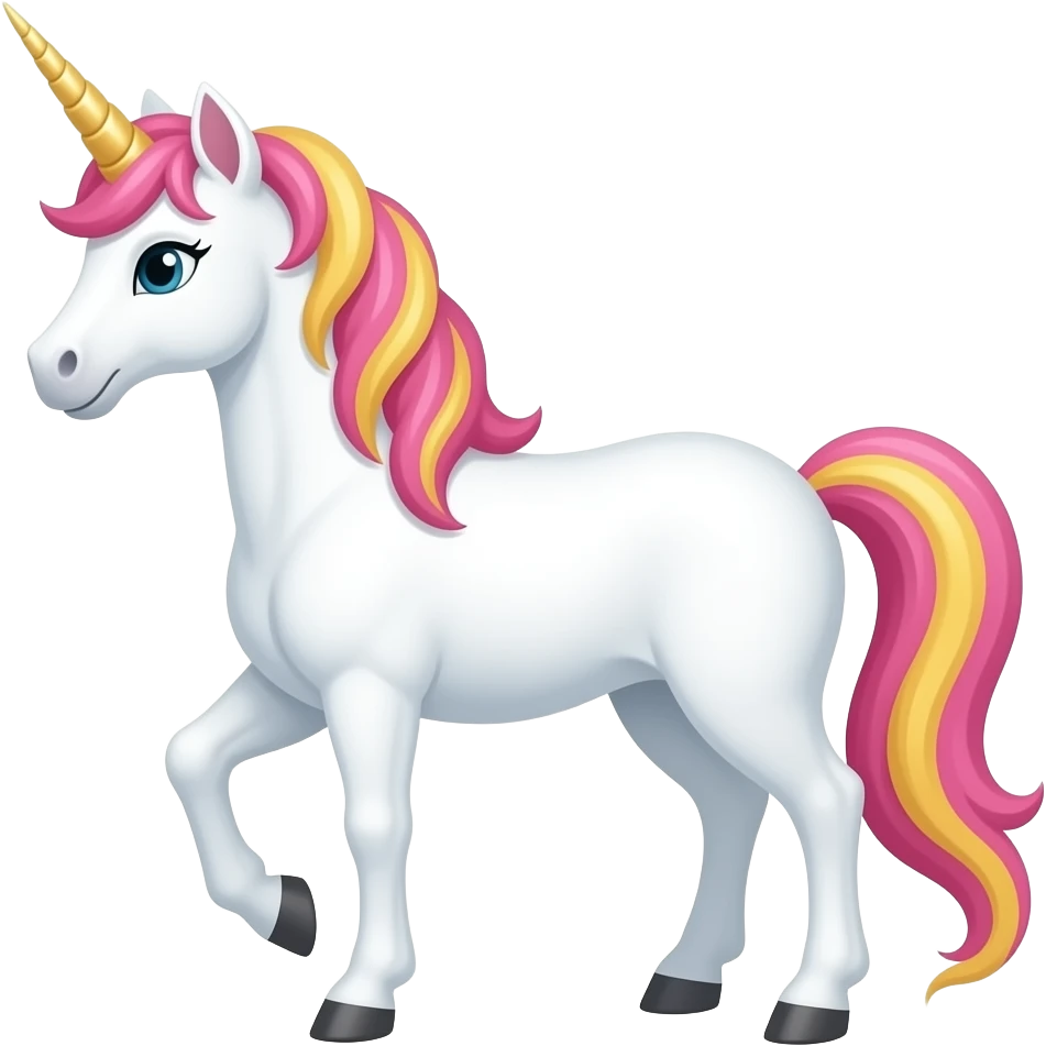 a unicorn in HAPPY colors like PINK and YELLOW to symbolize MORNING WITH A SUN emoji