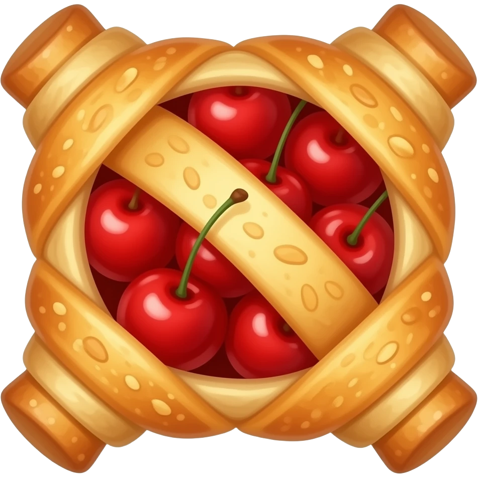 Puff pastry with cherry filling emoji