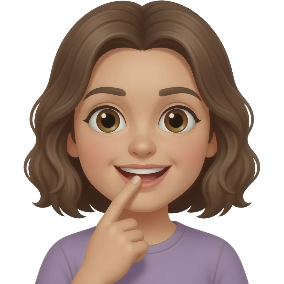 person biting finger emoji