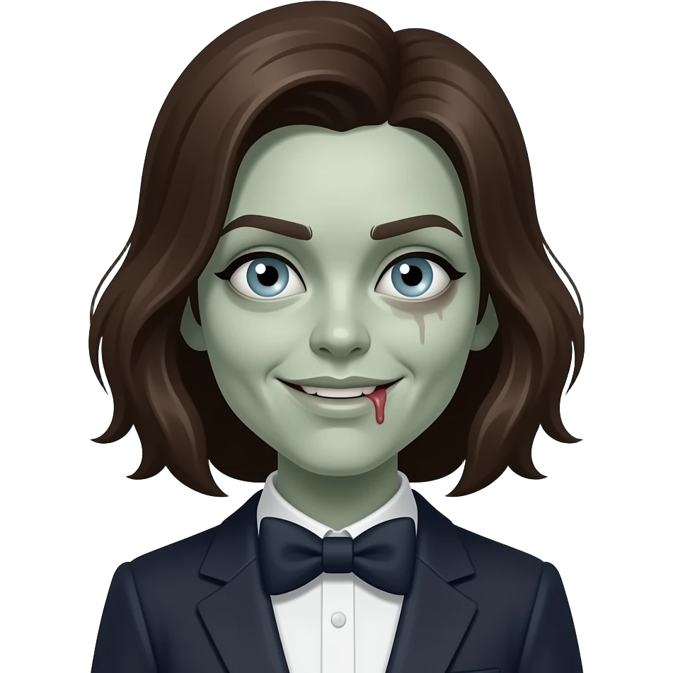 female zombies with bowtie emoji