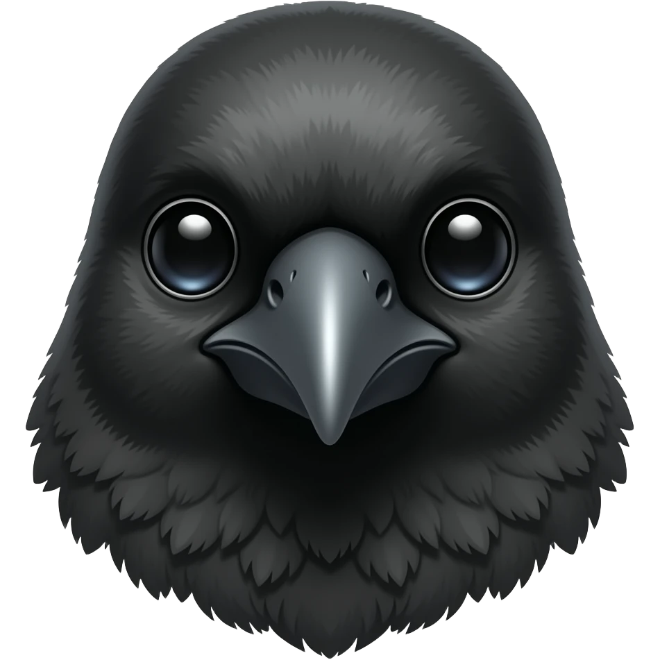 A robotic cyborg magpie head emoji