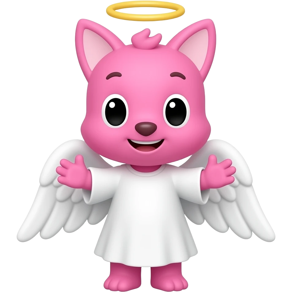 Pinkfong is an angel emoji
