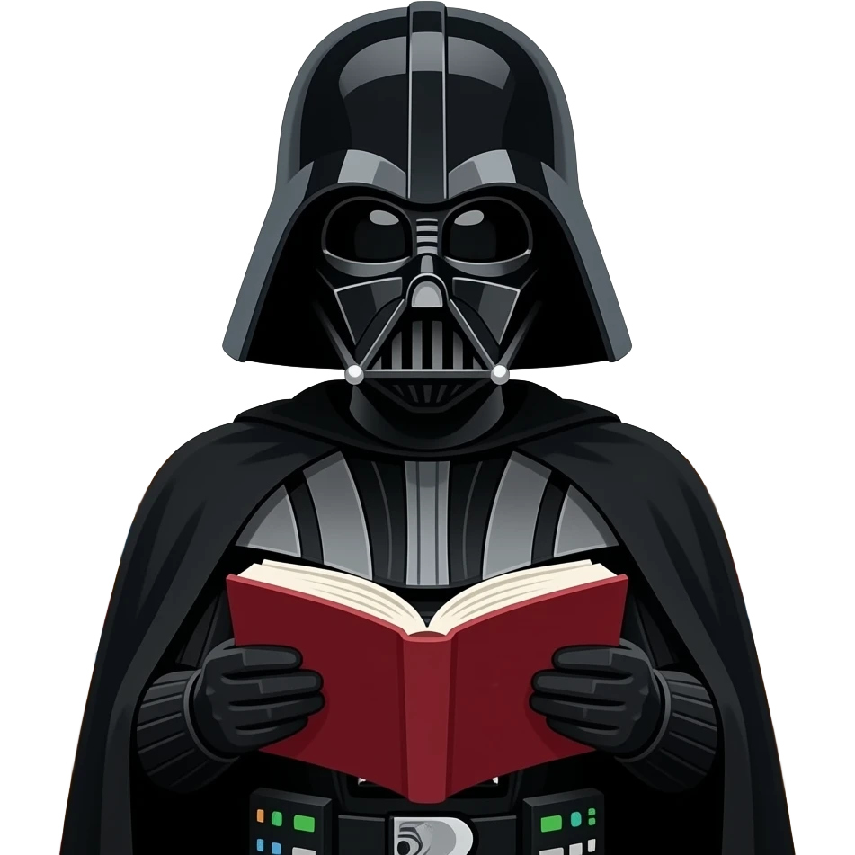 darth vader reading in a library emoji