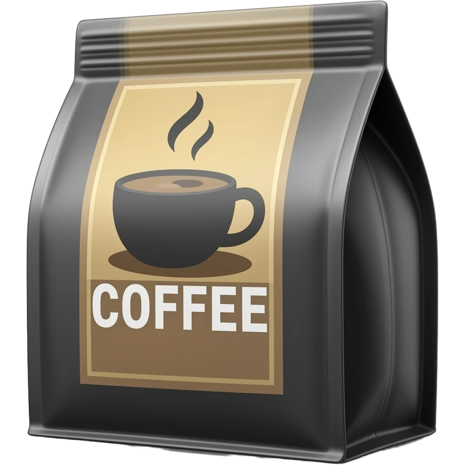 Black coffee bag emoji