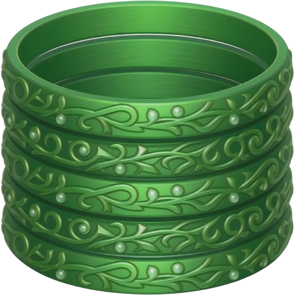 green bangle stack, make it beautiful emoji