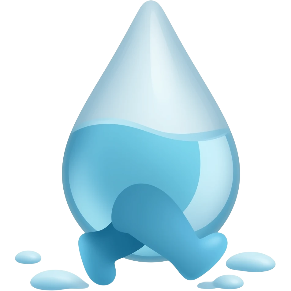 Walking water drop emoji
