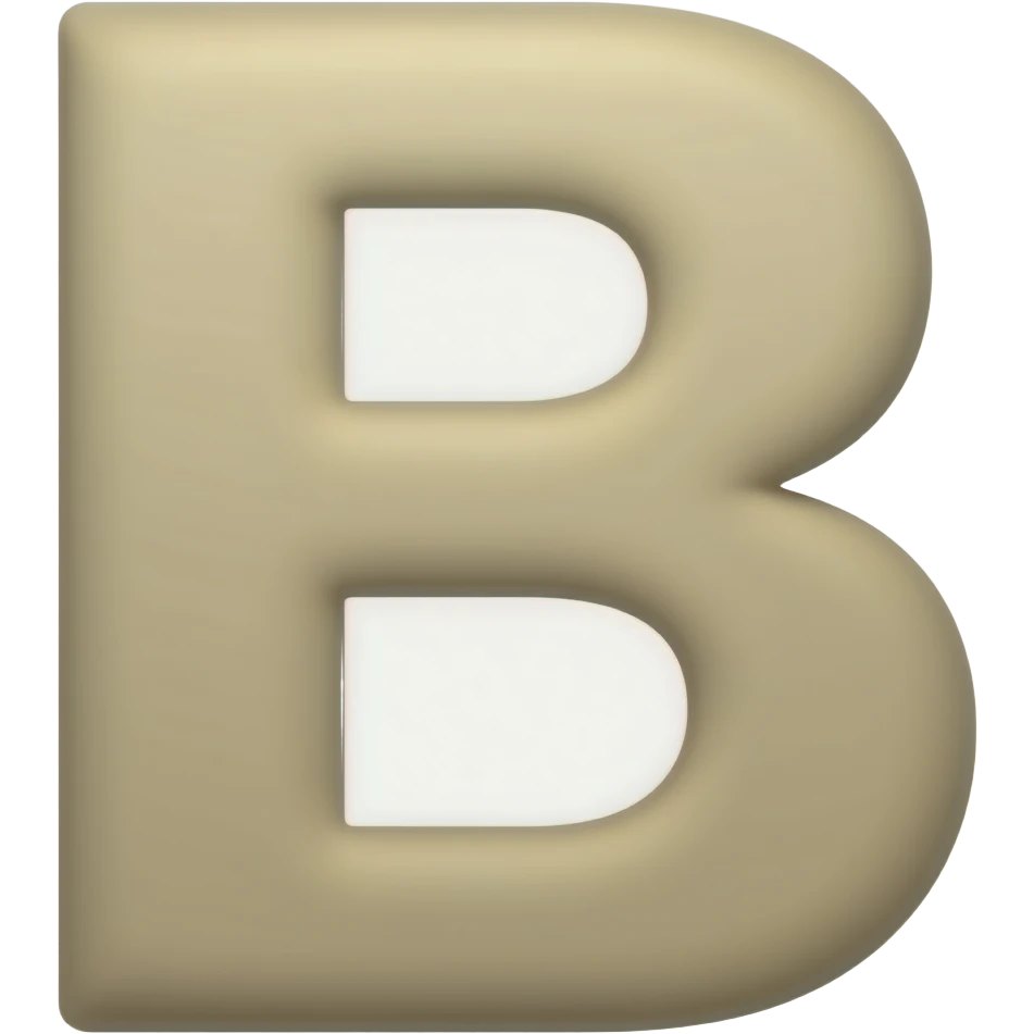 beige letter uppercase B in a cursive style emoji