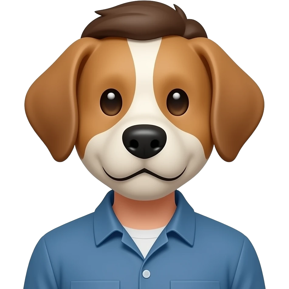 Man with a dog face emoji