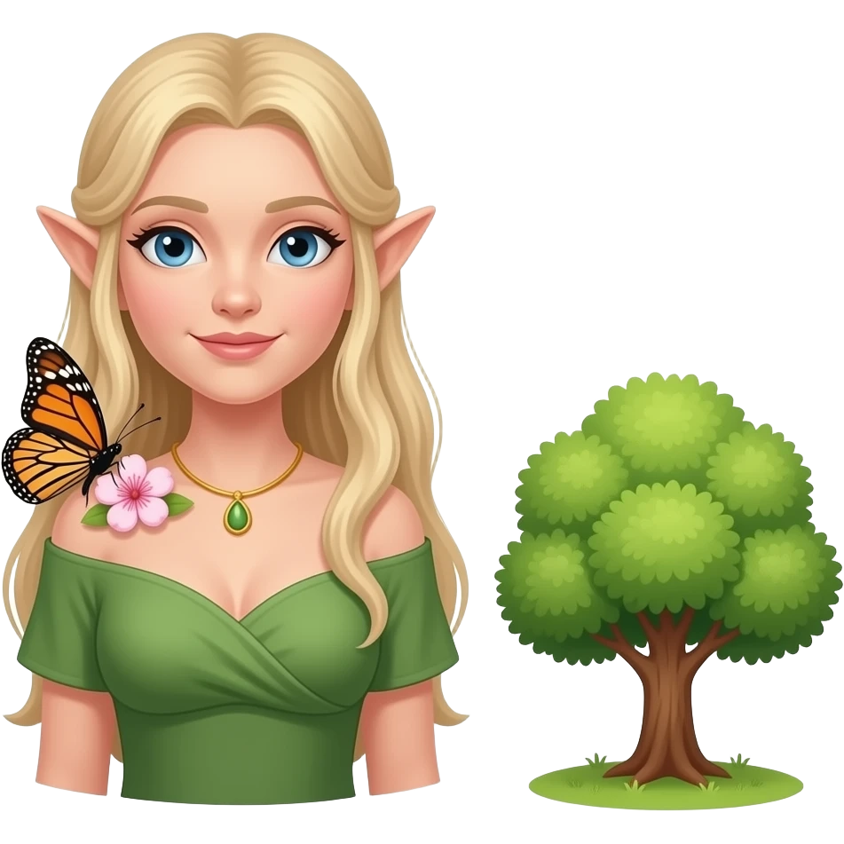 🧝🏻‍♀️🦋🌸🌳🌞 emoji