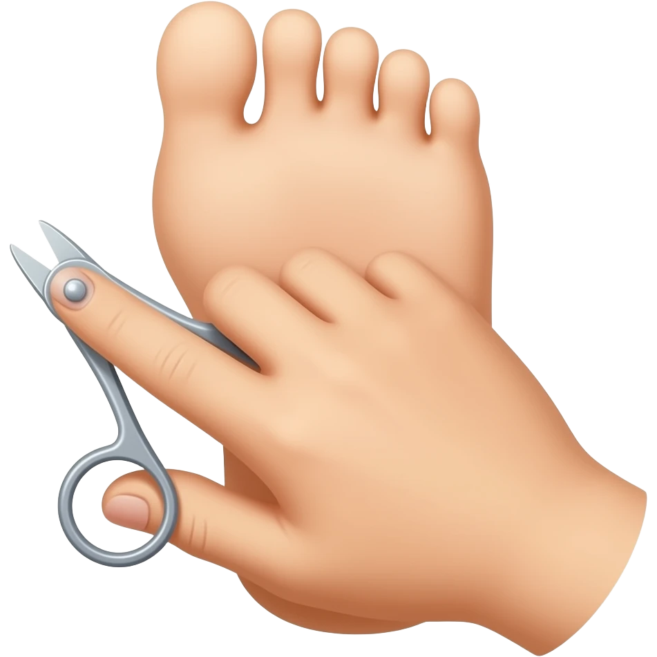 nail clipper and a foot and hand emoji